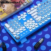 Hotswappable Keyboard Volume Button White+blue Mix Color Keycaps Keyboard Usb Wired Mechanical Gaming Keyboard