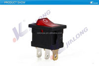 Venta caliente Mini interruptores basculantes 21*15mm negro 3 pines 6A 250VAC T125 55 interruptores basculantes
