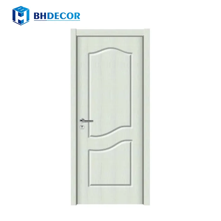 Cheap Prices Exterior Finished Front Security Metal White Flush Wood Grain Pvc Panel Door For Houses