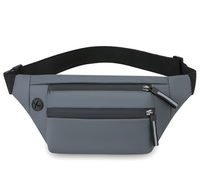 Sac banane étanche en PU avec fermeture éclair, sac de poitrine pour homme, sac de poitrine décontracté pour le sport, le cyclisme, la course à pied, les voyages, sac messager, sac de taille