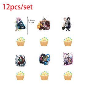 Ensemble de décoration de fête d'anniversaire tueur de démons <span class=keywords><strong>bannière</strong></span> ballon en latex toile de fond gâteau Topper fournitures de fête bébé douche - Product Image 4