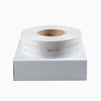 Ruban Réfléchissant Blanc Personnalisable DOT-C2 5cm*45.7m Imprimable, Marquage Prismatique pour Véhicules, Autocollant de Signalisation Routière