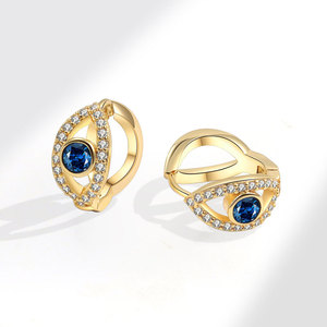 Nuovi stili, nuove tendenze, squisita personalità geometrica di alta qualità, zircone blu cubico, occhi diabolici, orecchini opachi INS - Product Image 1
