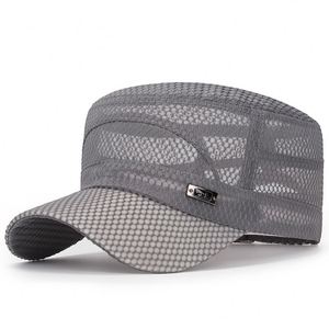 Wholesale Summer New Full <b>Net</b> Flat <b>Top</b> Sun Hat Outdoor Unisex Dress Mesh Camp Hat Sports Cap 100% Polyester Sporty - Product Image 3