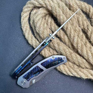 Cuchillo de Caza Plegable HongRui para Exteriores, Cuchillo de Bolsillo EDC con Hoja de Acero Sueco 14C28N y Mango de Aleación de Titanio para <span class=keywords><strong>Camping</strong></span> - Product Image 3