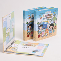 Livre souvenir bleu à couverture rigide pour camarades de classe, classeur à six anneaux, journal d'amitié illustré, souvenir, annuaire scolaire, cadeau pour enfants et adolescents