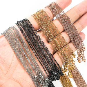 Stainless Steel Cross Chain Necklace 18K Gold Rose Gold Black Color Retention DIY Jewelry Choker <b>Matching</b> Chain - Product Image 3