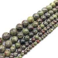 Perles rondes en jade Dong Ling naturel rouge brun noir à taches, en vrac, pour la fabrication de bijoux, bracelets et colliers DIY, vente en gros