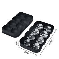 Ensemble de bacs à glaçons en silicone noir pliable, moule à glaçons pliable gain de place 4 pièces