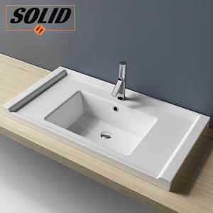 Usine vente Culture pierre <span class=keywords><strong>sous</strong></span> comptoir lavabo acrylique salle de bain visage bassin solide Surface Double évier - Product Image 2