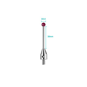Sonda de toque CNC de bola de rubí personalizada, punta de <span class=keywords><strong>acero</strong></span> de tungsteno de 0.3, 0.5, 1.0, 2.0, 3 mm de diámetro, 10, 20, 30, 50 mm de longitud, para CMM y CNC - Product Image 1
