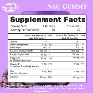 OEM Vente chaude - Personnalisable - Gommes de N-acétylcystéine 1000 mg, complément alimentaire pour enfants et adultes - Soutien antioxydant et système immunitaire - Product Image 3