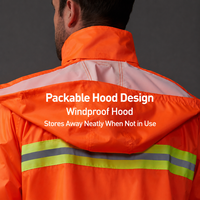 Veste de pluie imperméable, respirante, durable, haute visibilité, pour homme adulte, à capuche, réfléchissante, pour agents de sécurité, travailleurs sanitaires
