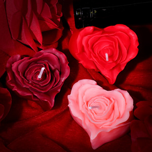 Bougie en forme de fleur à basse température, parfum rose, bougie à l'huile de massage, accessoire pour la Saint-Valentin, rose, rouge foncé, rouge - Product Image 3