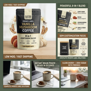 OEM Private Label <strong>Vanilla</strong> Mushroom <strong>Coffee</strong> 8 in 1 Adaptogenic Blend Lion's Mane Reishi Sugar-Free Instant <strong>Coffee</strong> - Product Image 5