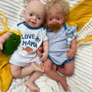 Poupée Reborn en Silicone Intégral de 18 pouces avec Détails Pondérés, Adorable Bébé Garçon à Bouche Ouverte, Sucette Incluse, Moule de Soin pour Bébé - Product Image 1