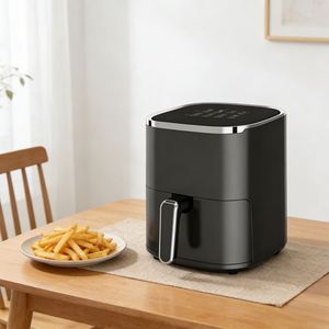 Four électrique moderne 5L avec friteuse à air numérique, carré, en plastique, sans huile, revêtement antiadhésif, grille de cuisson, 1450W, affichage facile à lire - Product Image 4