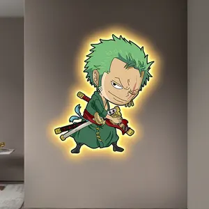 Anime Cartoon Decorative Creative Wall Art With Led Light Children'S Room Wall Decorations Led Light Painting
