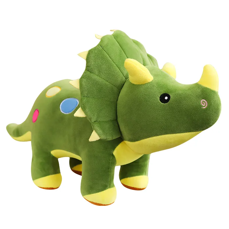 Travesseiro <span class=keywords><strong>de</strong></span> <span class=keywords><strong>pelúcia</strong></span> <span class=keywords><strong>triceratops</strong></span>, brinquedo macio <span class=keywords><strong>de</strong></span> animais estofados para crianças