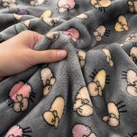 Tissu polaire corail imprimé mouton mignon, directement de l'usine, largeur 170 cm, 790 g/m², 100 % polyester, pour couverture, oreiller, textile de maison