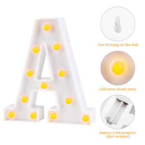 إضاءة LED لغرفة النوم مع حروف كبيرة ديكور حفلات زفاف أبيض دافئ حروف مضيئة LED للإضاءة للعطلات