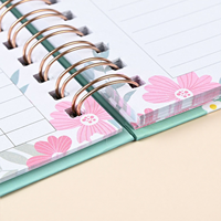 Carnet A5 à spirale avec logo personnalisable à motif floral, avec sangle, carnet d'étudiant, vente en gros, 80 pages