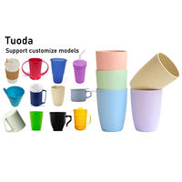 Tasses en plastique incassables en verre à boire 12 oz tasses à café en paille de blé tasses tasse à thé réutilisable