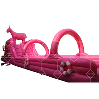 Catégorie de produit Glissière d'eau gonflable durable sur le thème de la chèvre rose en PVC