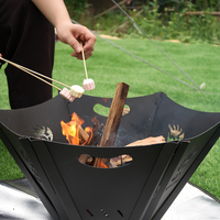 Intérieur Extérieur Jardin Cour Camping Acier Inoxydable Chauffage Bbq Pliant Charbon De Bois Brasero Foyer