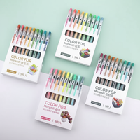 Ensemble de stylos gel multicolores neutres de couleur Morandi promotionnels, 0,5 mm, en plastique, à clic, encre gel imprimée UV, pour étudiants, pour la prise de notes