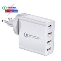 Produk populer 2022 produk baru kedatangan telepon QC 3.0 pd 18W 48W USB pengisi daya dinding portabel