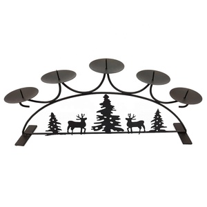 Dead Matt สีดําที่สวยงามเหล็กโลหะ 5 เทียนถือเสาเทียนที่วางเทียนที่ทันสมัยขาตั้งเทียนทําด้วยมือ - Product Image 1