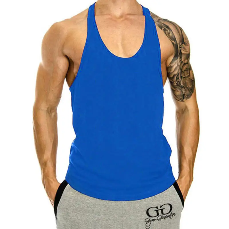 Plus Size Zomer Fitness Kleding Heren Vest Mouwloze T-Shirts Sport Gym Tank Top