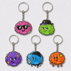 Llaveros personalizados de alta calidad con diseño de cerebro divertido, llaveros de dibujos animados, regalo de moda para tiendas de ropa urbana, recuerdo, llavero. - Product Image 1