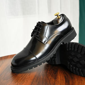 Venta al por mayor de lujo de los hombres británicos zapatos formales con punta redonda de cuero Oxford zapatos de negocios de los hombres de tamaño extra grande zapatos de oficina - Product Image 5