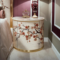 Ensemble de meubles de chambre à coucher peinture à la main de luxe design floral moderne classique élégant lit de chambre à coucher principale d'hôtesse