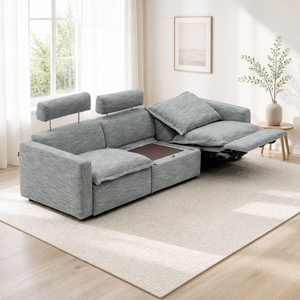 Canapé inclinable multifonction avec repose-tête et repose-pieds, canapé-lit escamotable à profil bas, canapé compressé pour salon, hôtel, villa - Product Image 3