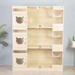 Ahşap, pembe, mavi, gri özelleştirilmiş farklı renk kedi Villa dolap ev kedi kafesi büyük boy 1,2,3,6 katlı kedi kafesi - Product Image 2