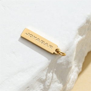 Yiwu aceon thép không gỉ 15*4mm hẹp hình chữ nhật nhỏ thương hiệu tên công ty Logo đóng dấu đồ trang sức làm nhỏ Dog Tag - Product Image 2