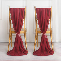 XinLan nouveau Design solide plaine poussiéreux bleu en mousseline de soie chaise ceinture événement mariage chaise décoration chaise ceinture