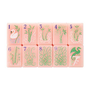 Juego de Mahjong Americano de Lujo Rosa París, con Fichas Acrílicas de 4 Capas, Portátil, Diseño Personalizable, Ideal para Reuniones de Amigos, Compatible con Venta al por Menor - Product Image 3