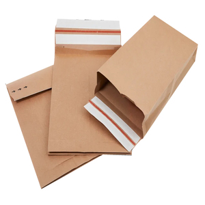 Gusset Peel and Seal Kraft Paper Mailer Bag Courier Bags Clothing Gusseted Paper Mailer Cardboard Shipping <strong>Envelope</strong> - Product Image 1