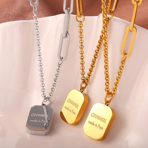 สร้อยคอสไตล์สาวหวานเท่แบบยุโรปอเมริกัน  วัสดุสแตนเลส  รูปทรงหยดน้ำ  พร้อมพู่ห้อย  เหมาะสำหรับผู้หญิง - Product Image 3