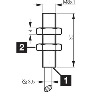 Sensor de proximidad inductivo DCC08M02NSLK/30 en diseños normal y corto - Product Image 2