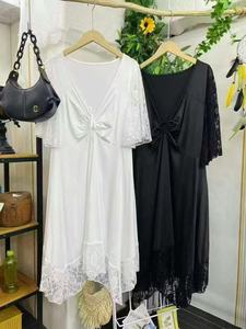 Vestido de satén con cuello redondo personalizado al por mayor, nuevo vestido informal elegante para mujer para primavera y otoño - Product Image 6