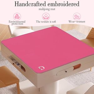 Mesa de Mahjong de Neopreno Rosa Elegante Gedgan Luiaiog, 32.4x32.4 Pulgadas, Antideslizante, Reducción de Ruido, Diseño Simple, Mesa de Juego - Product Image 6