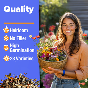 Flores Silvestres Perennes y Anuales de 3 Oz, 23 Variedades, para Plantar en Otoño, Sin Relleno, para Pájaros y Mariposas - Product Image 3