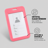 Porte-cartes d'identité et de visite en plastique tendance, personnalisable avec logo, sans fermeture, impression sérigraphiée pour cartes d'étudiant/d'école/d'université