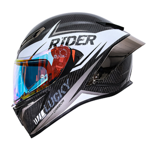 Casque de <span class=keywords><strong>moto</strong></span> en carbone véritable, casque intégral de qualité supérieure, homologué DOT, casque de motocross avec lentille HD, casque tout-terrain - Product Image 1