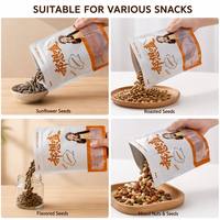 Sachet d'emballage alimentaire personnalisé imprimé avec fermeture éclair, fenêtre transparente, qualité alimentaire, refermable, pour noix et graines, OEM